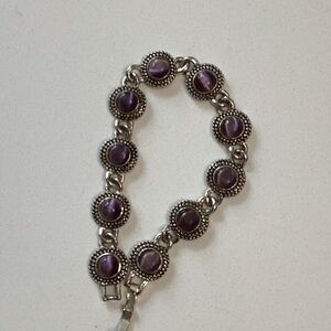 Elegant Silver and Purple Bracelet
